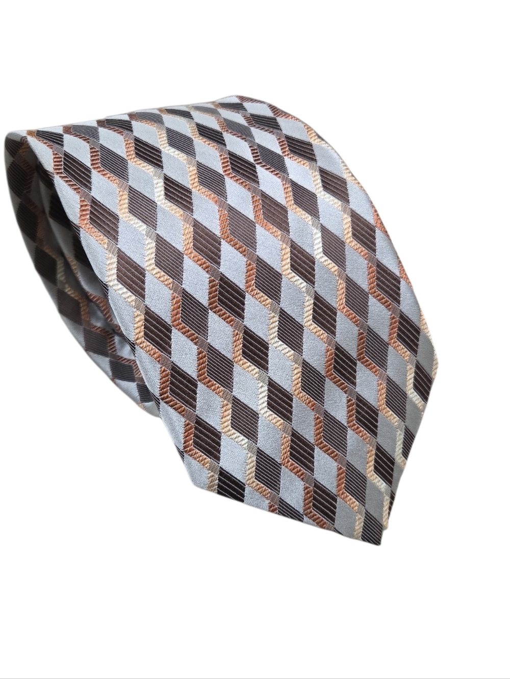 Roberto Villini Couture 100 Silk Mens Tie Designer Luxury Diamond Print 61 Long